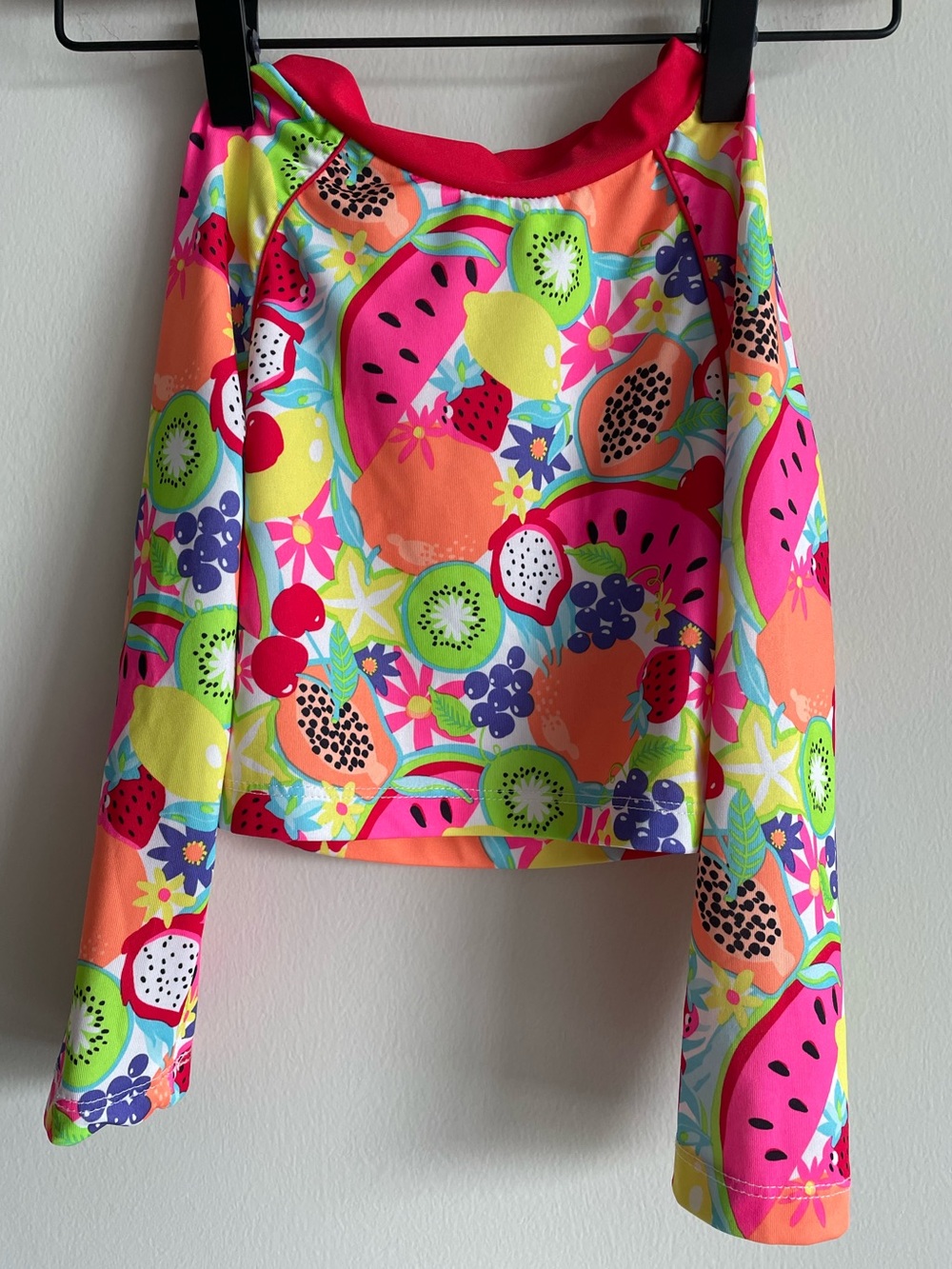 Penelope Mack rashguard long sleeve swimsuit top bright multicolor fruit print 5